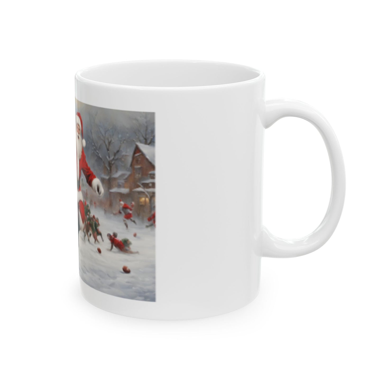 Football Santa Ceramic Mug, (11oz, 15oz)