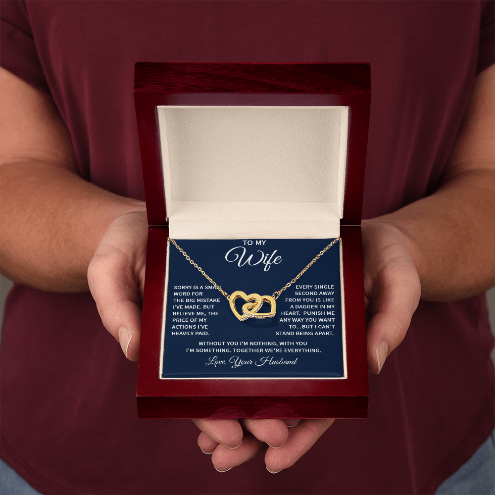 Wife Interlocking Heart Love Necklace