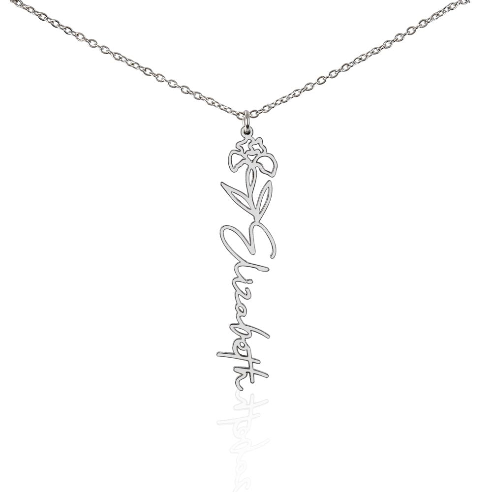 Graduation Personalized Flower Necklace.