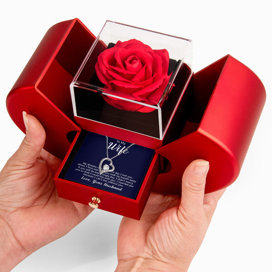 Wife Forever Love Necklace and Heart Box set
