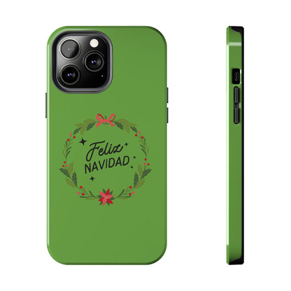 Green Feliz Navidad Tough Phone Cases