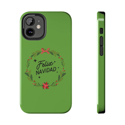 Green Feliz Navidad Tough Phone Cases