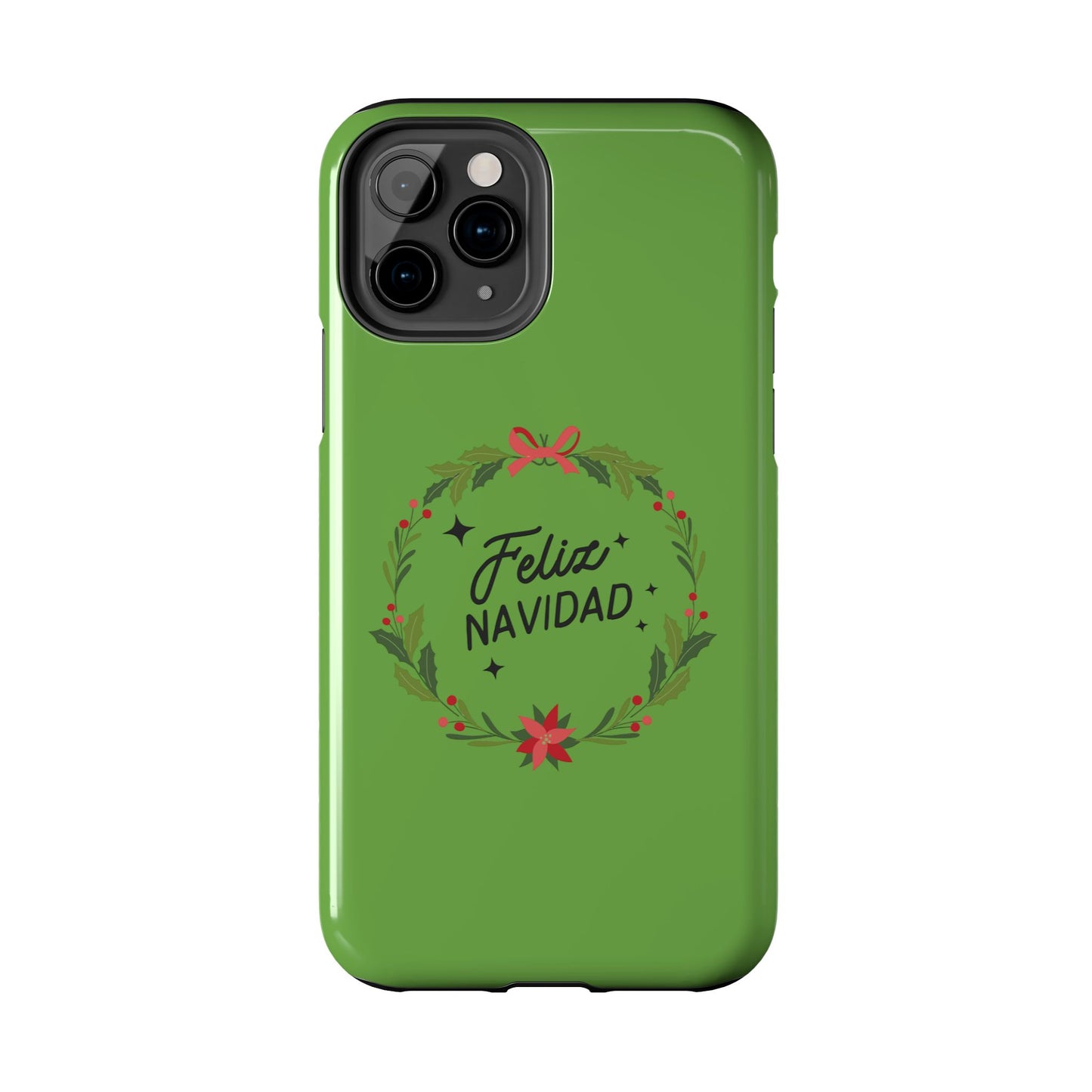 Green Feliz Navidad Tough Phone Cases