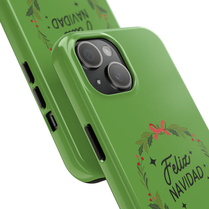 Green Feliz Navidad Tough Phone Cases