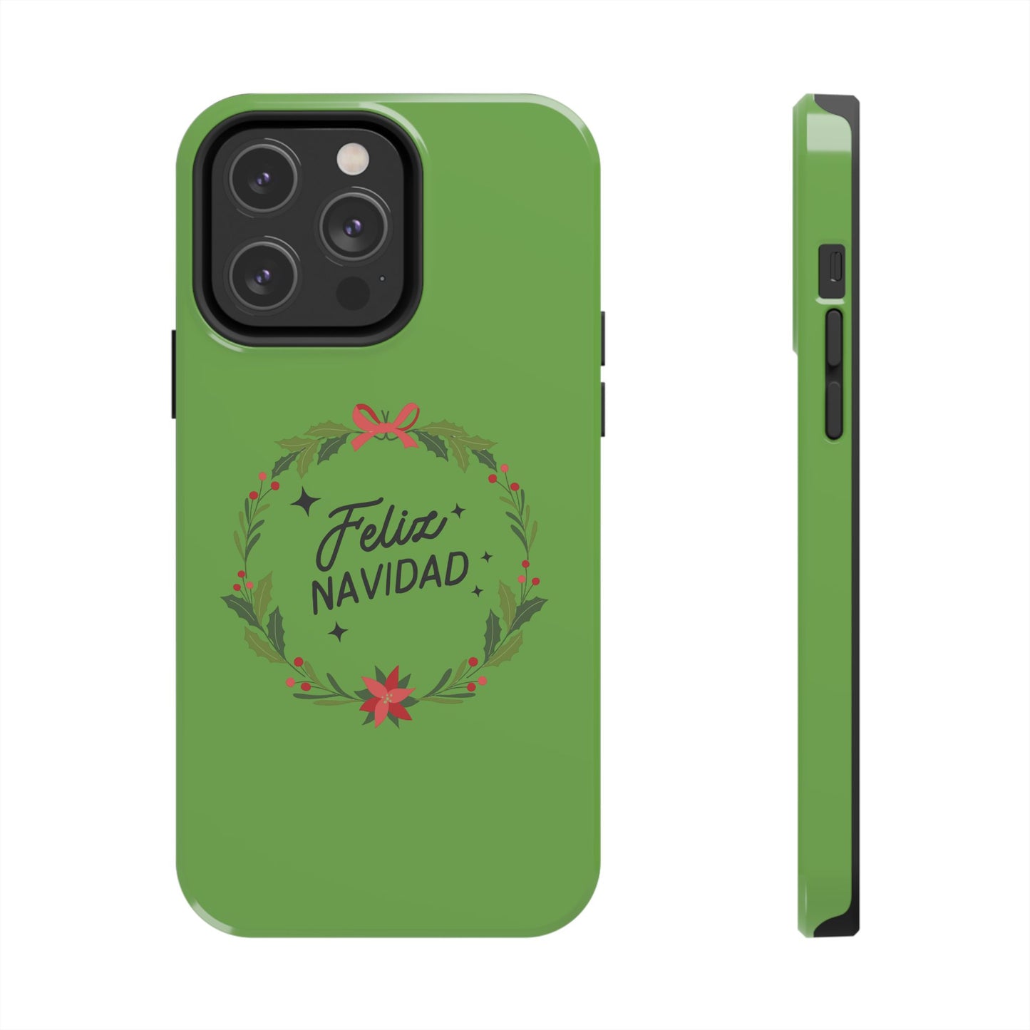 Green Feliz Navidad Tough Phone Cases