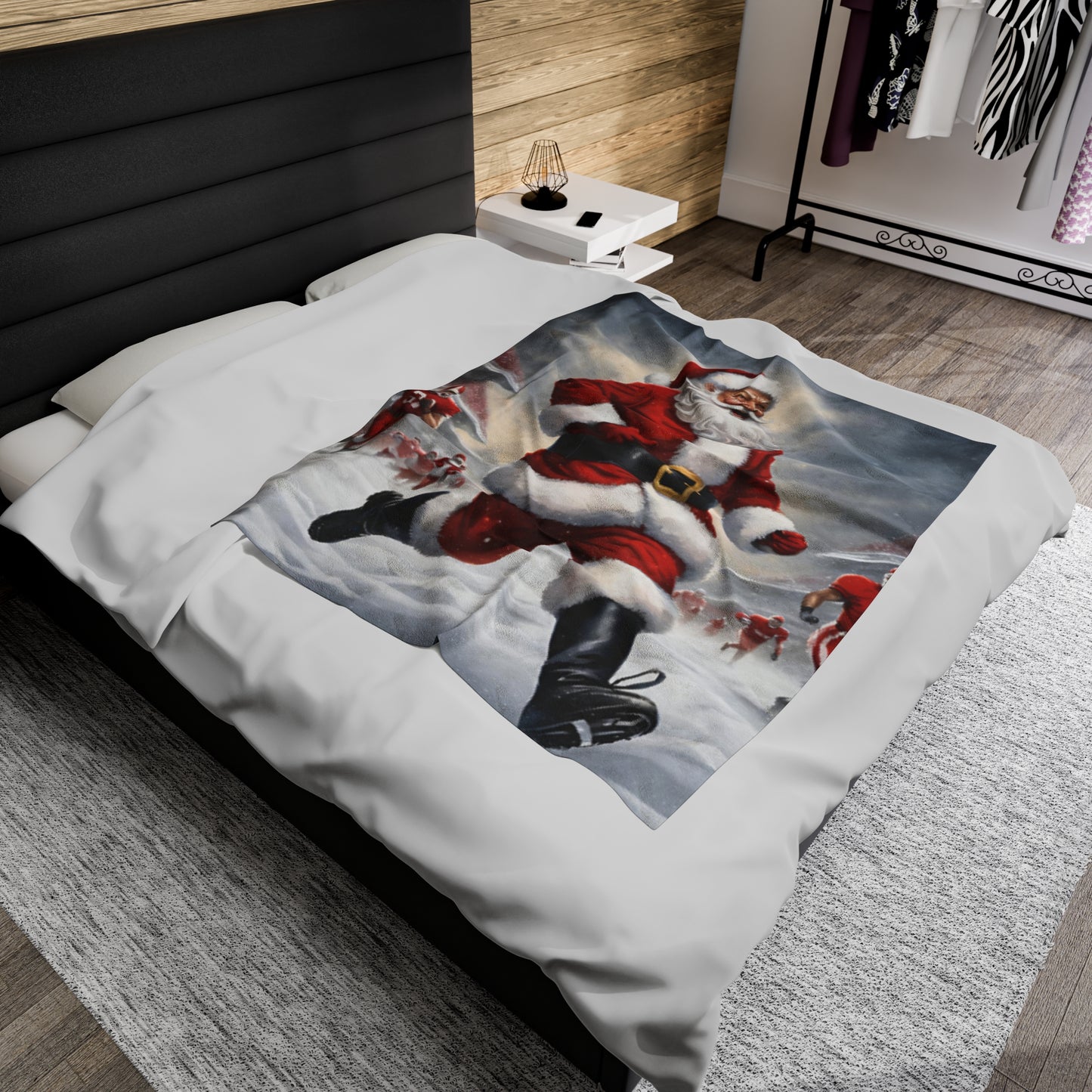 Football Santa Velveteen Plush Blanket