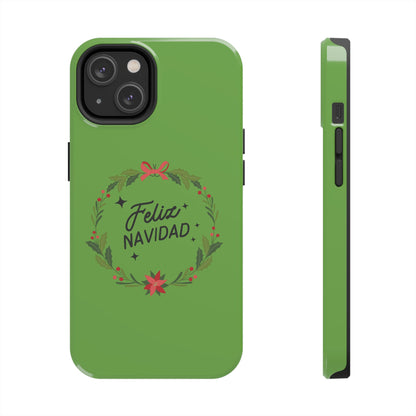 Green Feliz Navidad Tough Phone Cases