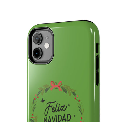 Green Feliz Navidad Tough Phone Cases