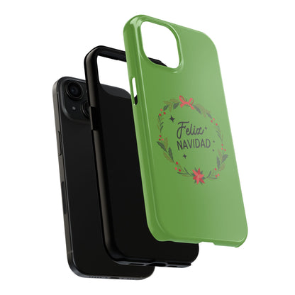 Green Feliz Navidad Tough Phone Cases