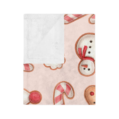 Pink Christmas Velveteen Microfiber Blanket