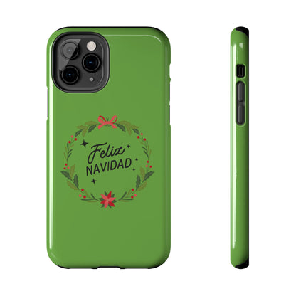 Green Feliz Navidad Tough Phone Cases