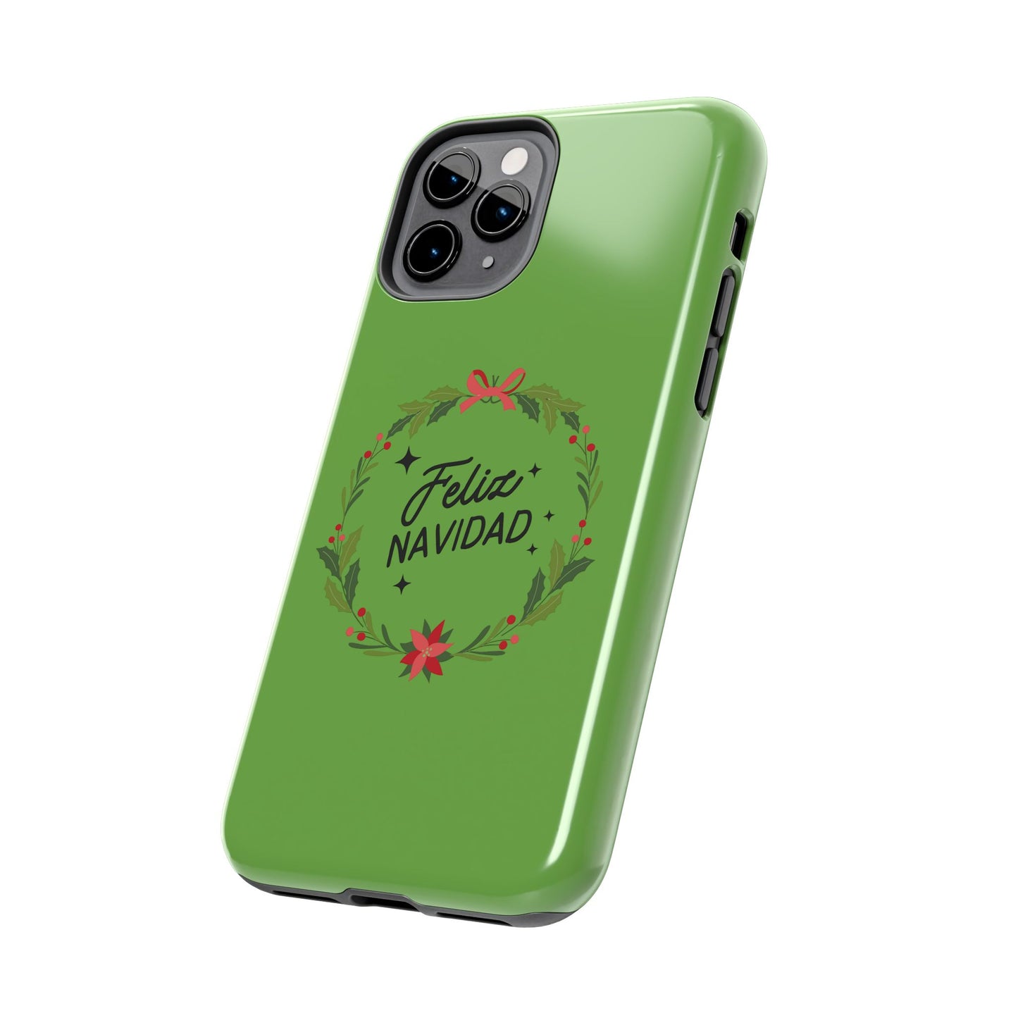 Green Feliz Navidad Tough Phone Cases