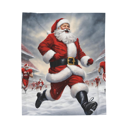 Football Santa Velveteen Plush Blanket