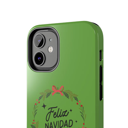 Green Feliz Navidad Tough Phone Cases