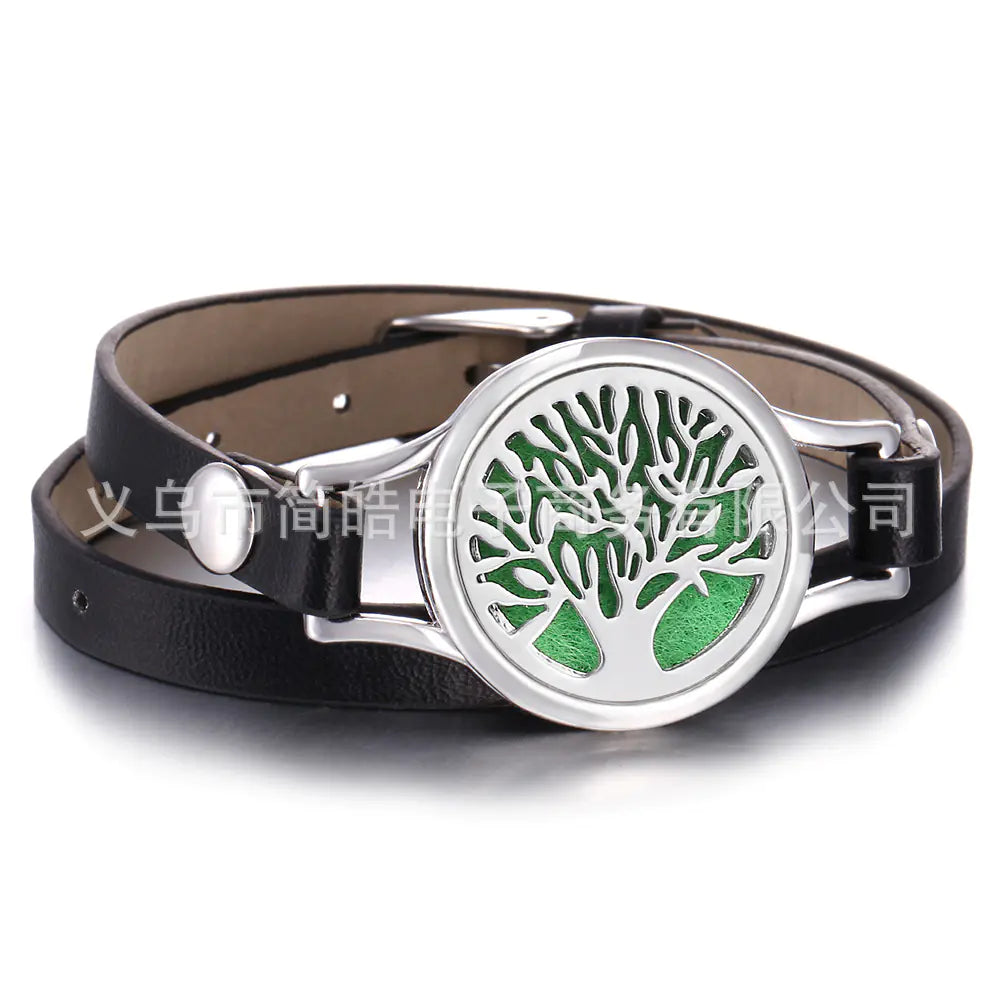 Essential Oil Diffuser Bracelet with Tree of Life Design