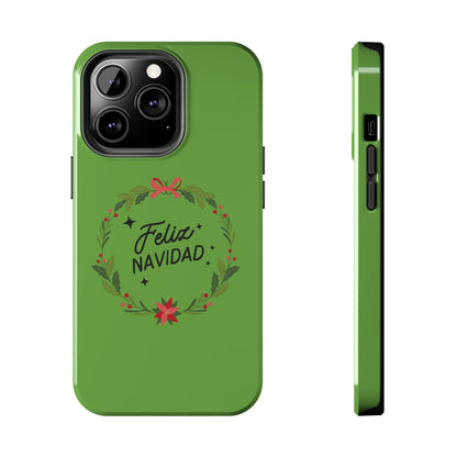 Green Feliz Navidad Tough Phone Cases