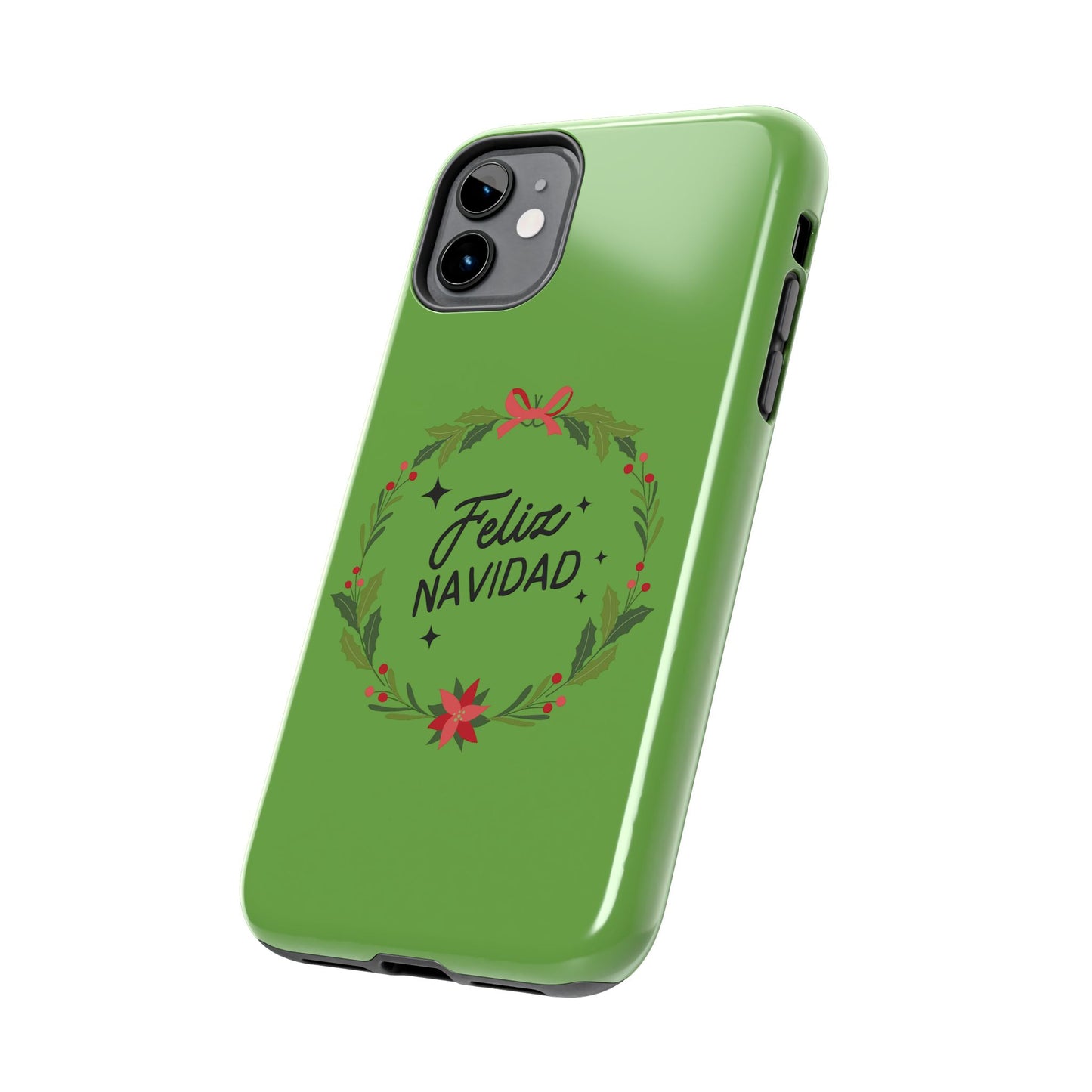 Green Feliz Navidad Tough Phone Cases