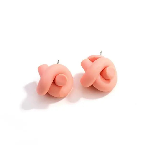 Twist Polymeric Clay Stud Earrings