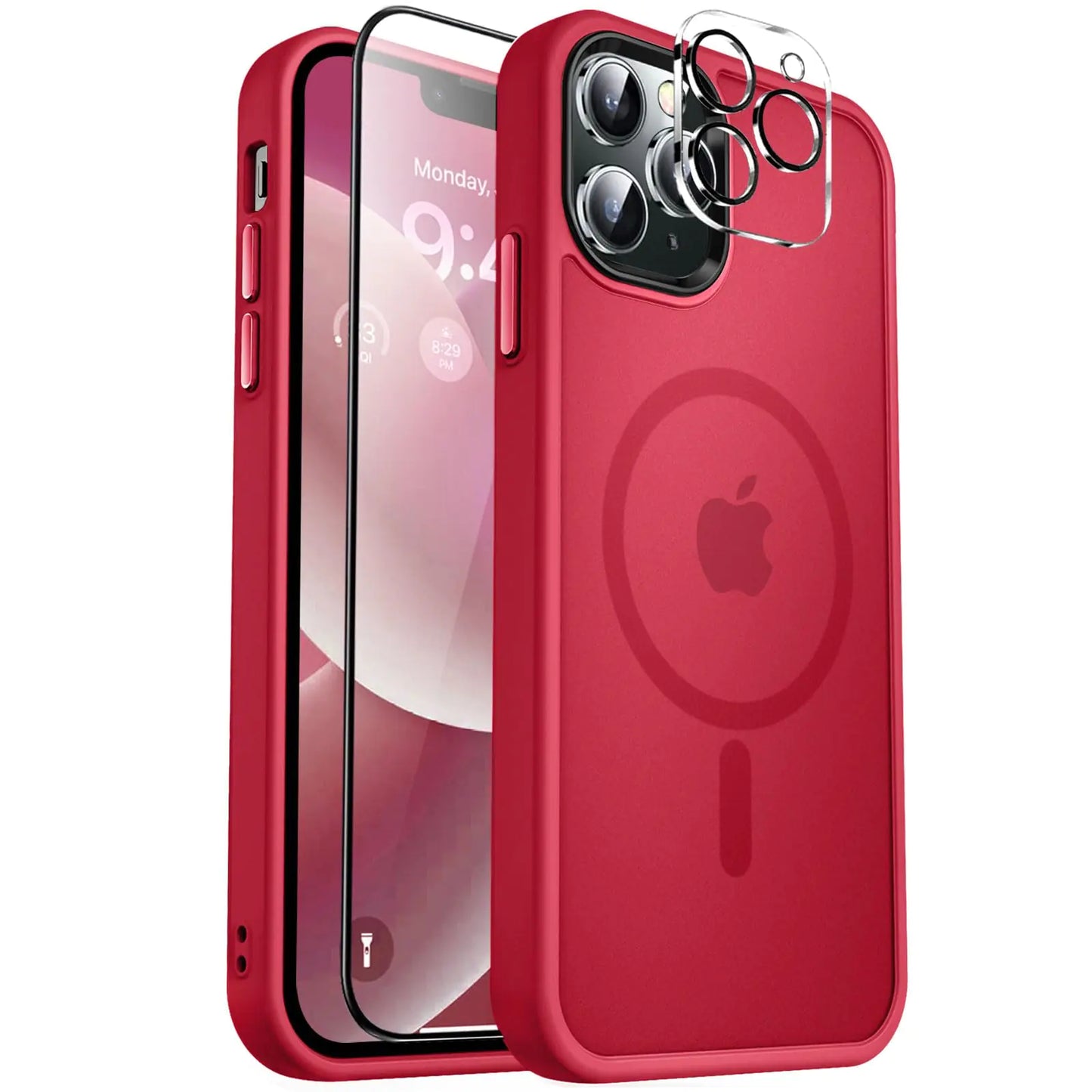 MOCCA Strong Magnetic for iPhone 12 Pro Max Case,[Compatible with Magsafe][Glass Screen Protector+Camera Lens Protector] Slim Thin Shockproof Cover Phone Case for iPhone 12 Pro Max 6.7", Clear