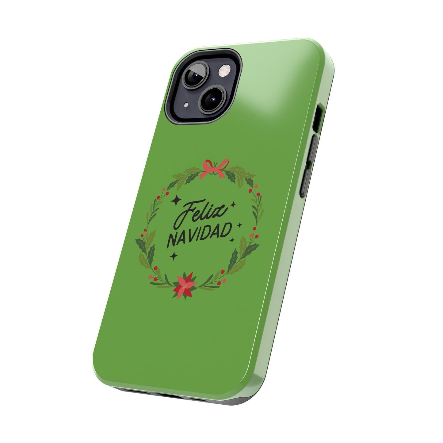 Green Feliz Navidad Tough Phone Cases