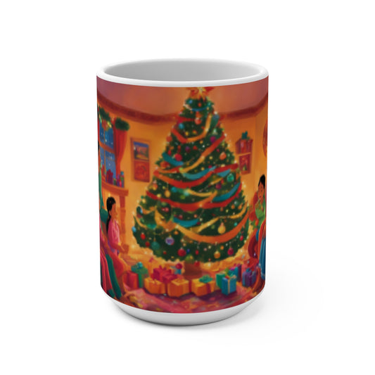 Family Celebrating Christmas Mug 15oz