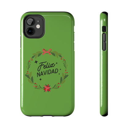 Green Feliz Navidad Tough Phone Cases