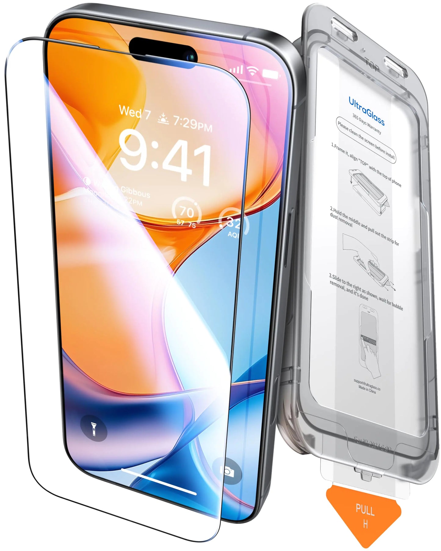 UltraGlass TOP 9H+ Glass for iPhone 16 Pro Max Screen Protector [Military Grade Shatterproof & Anti Glare] Screen Protector 16 Pro Max Tempered Glass Full Coverage, Longest Durable 16 ProMax, 1 Pack