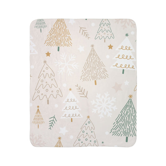 Christmas Tree Fleece Sherpa Blanket