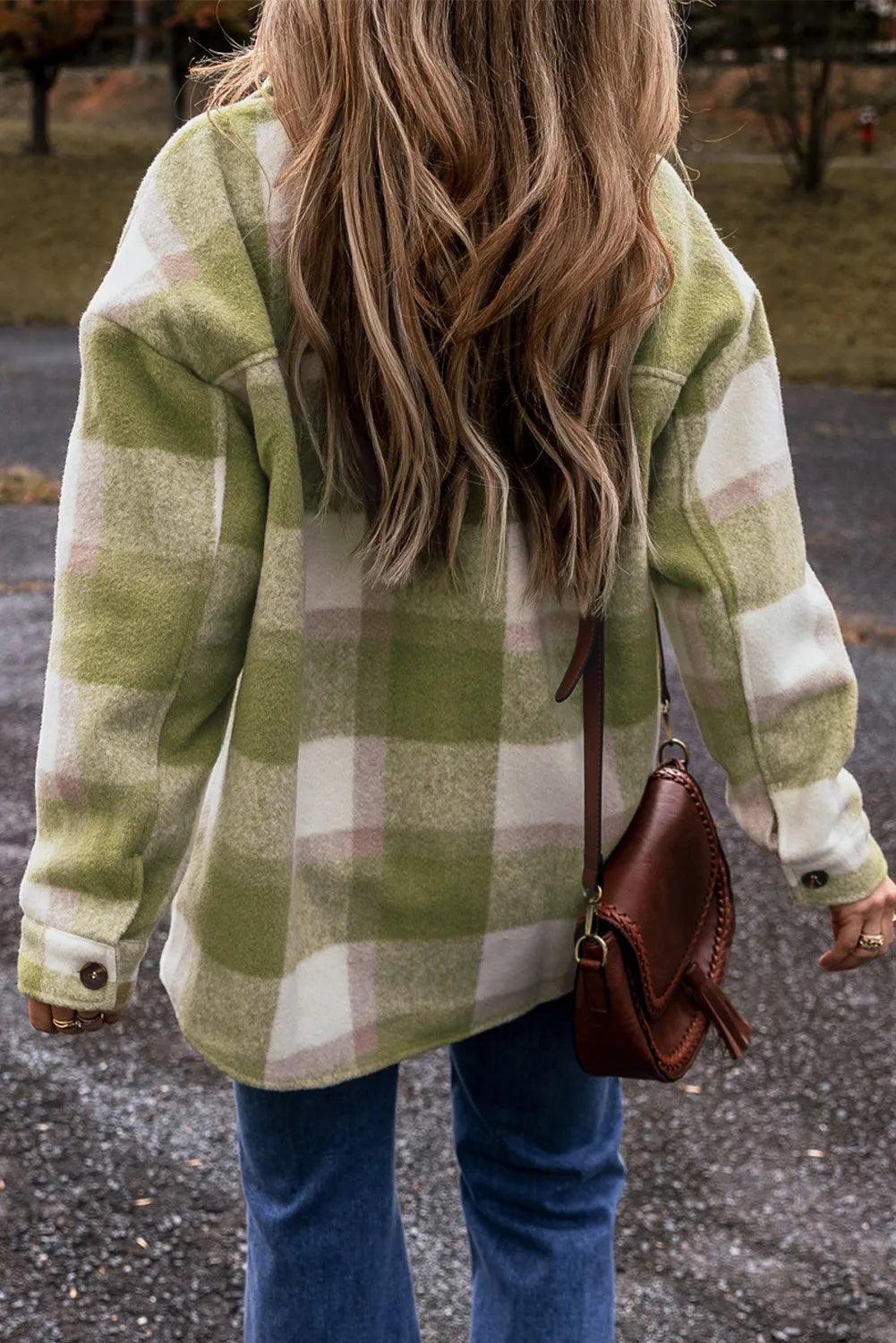 Plaid Button Up Long Sleeve Jacket