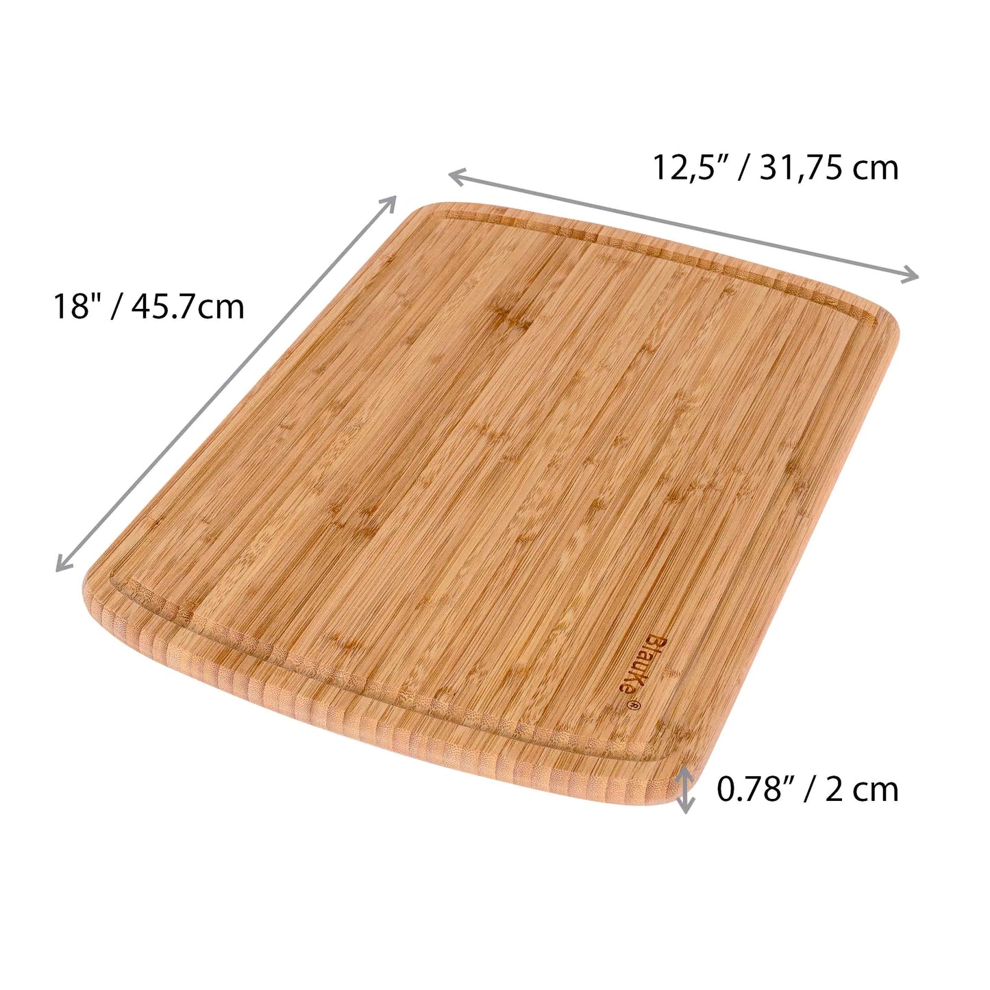 Extra Large Wood Cutting Board 18x12 inch - Butcher Block with Juice Groove, Serving Tray - Wooden Chopping Board for Kitchen