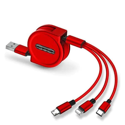 3 in 1 Retractable Charging Cable Fast Charger Cord Adapter