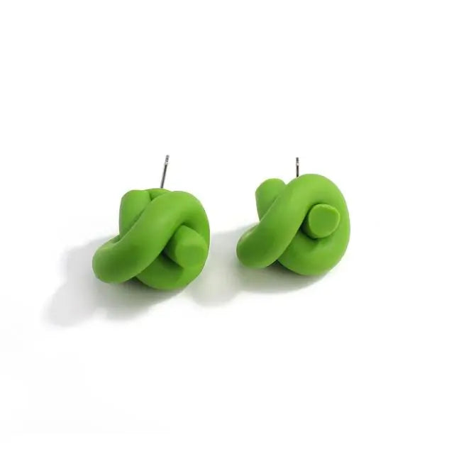 Twist Polymeric Clay Stud Earrings
