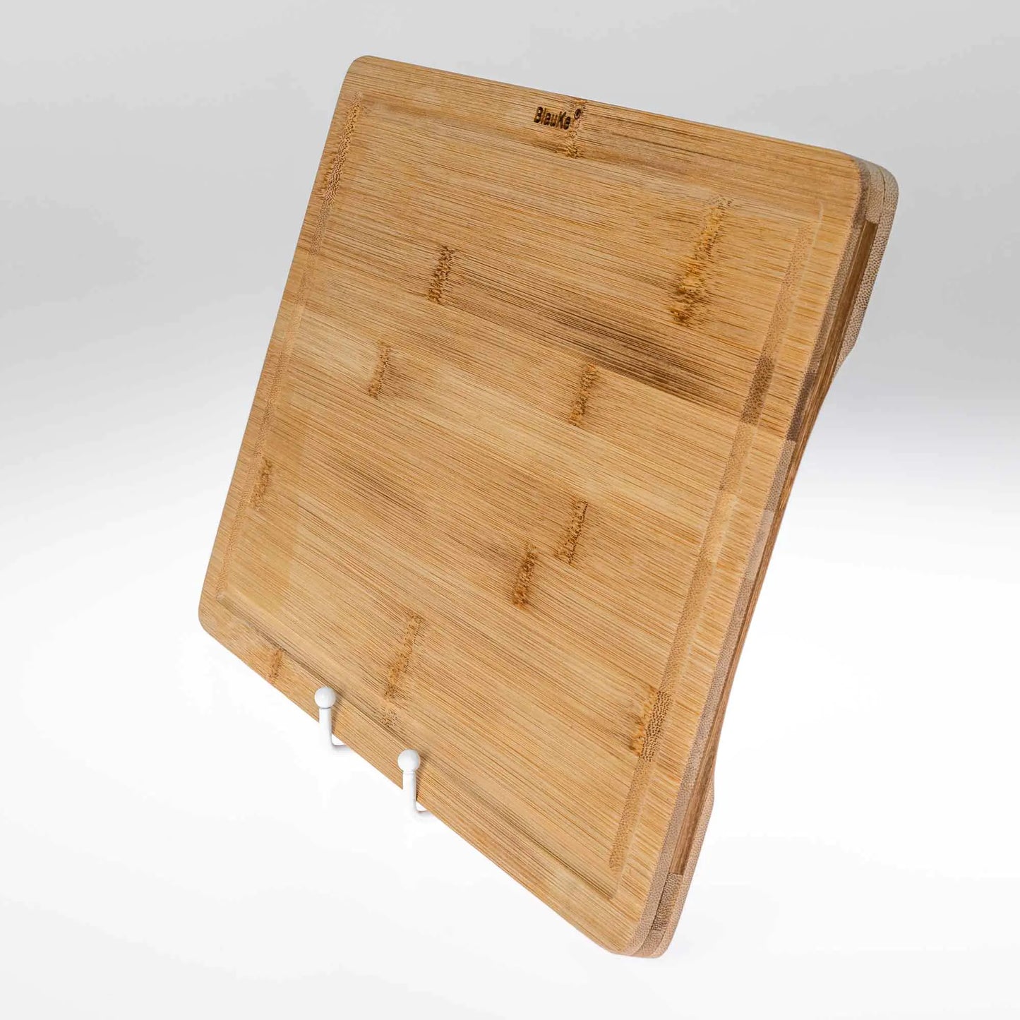 Wood Cutting Board for Kitchen 15x10 inch - Wooden Serving Tray - Large Bamboo Chopping Board with Juice Groove and Handles