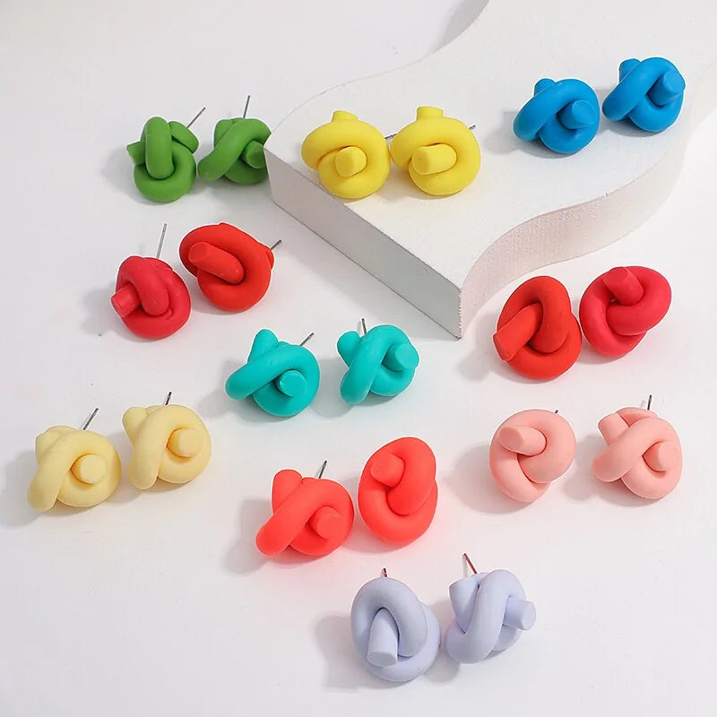 Twist Polymeric Clay Stud Earrings