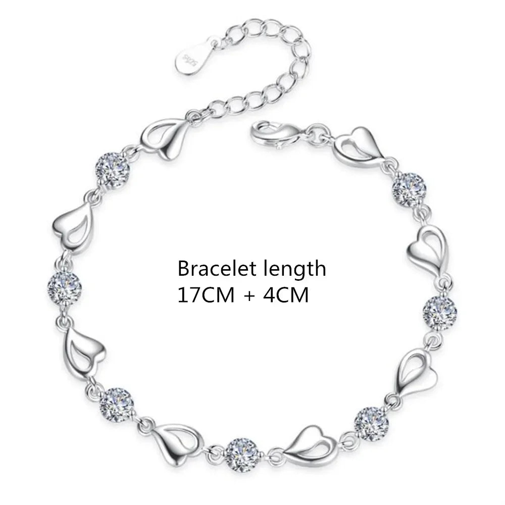 925 Sterling Silver Blue Crystal Bracelet