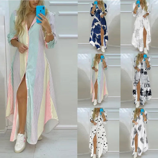 Women's Shirt Maxi Dress