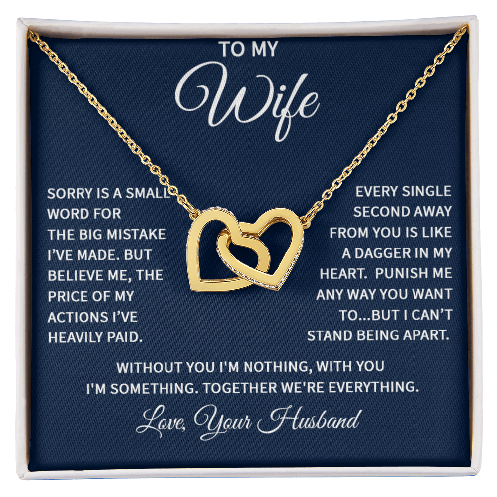 Wife Interlocking Heart Love Necklace