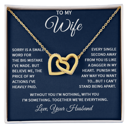 Wife Interlocking Heart Love Necklace