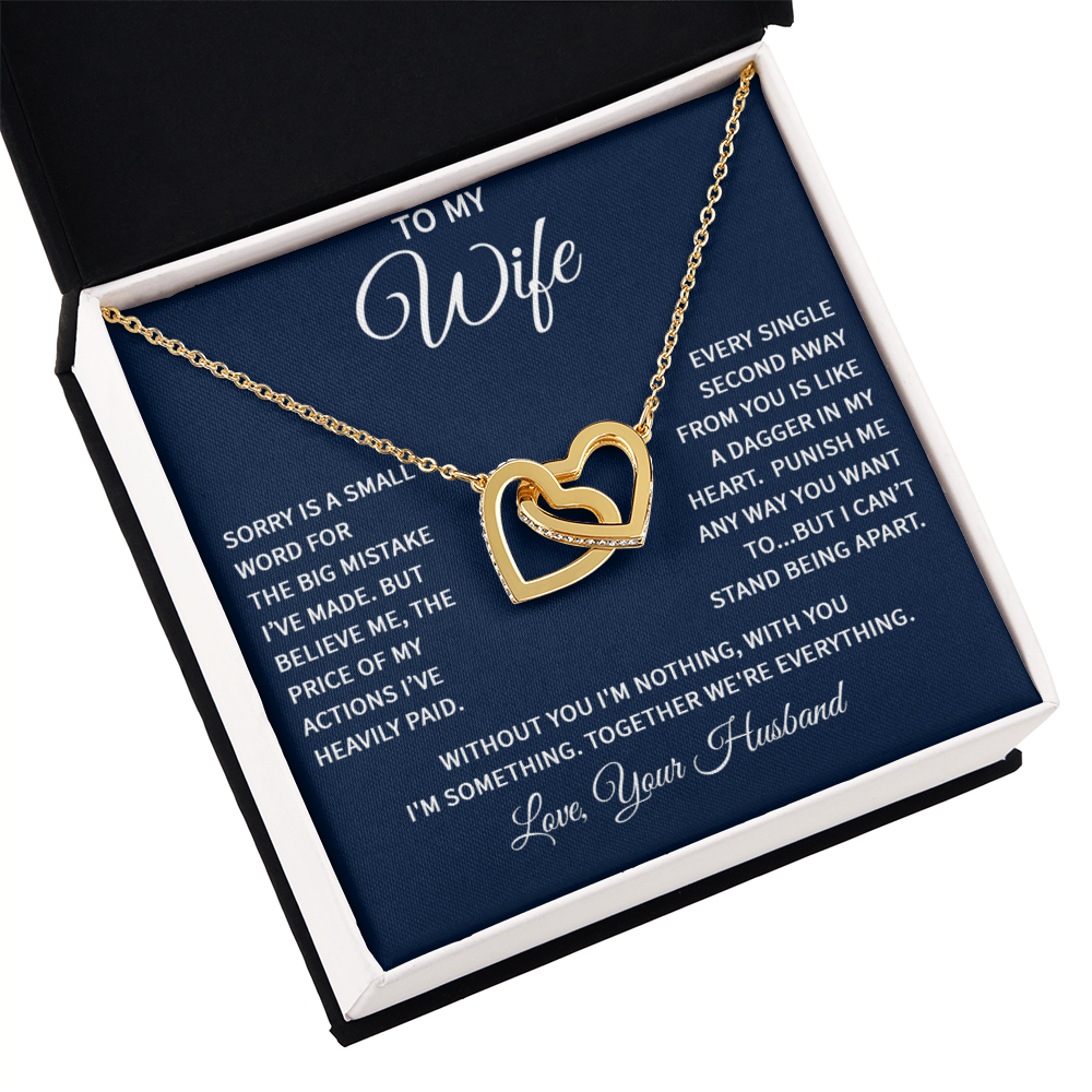Wife Interlocking Heart Love Necklace
