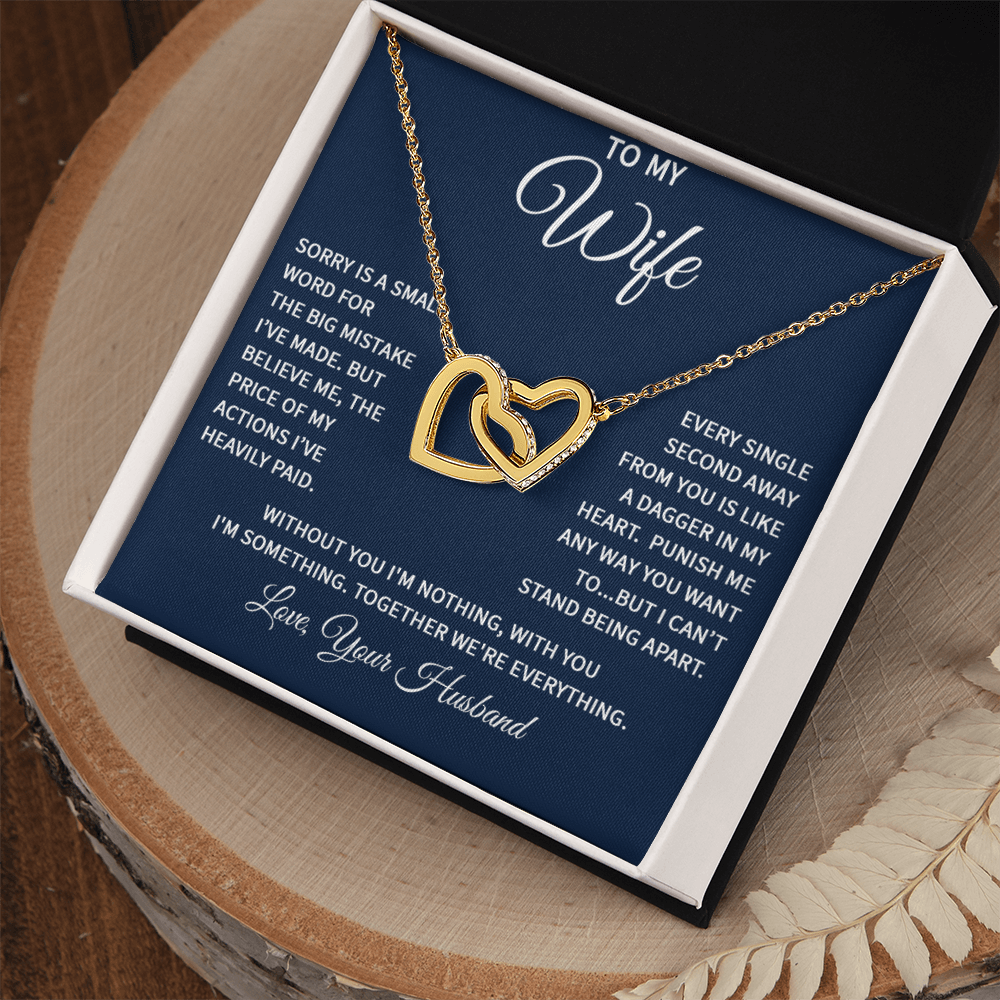Wife Interlocking Heart Love Necklace