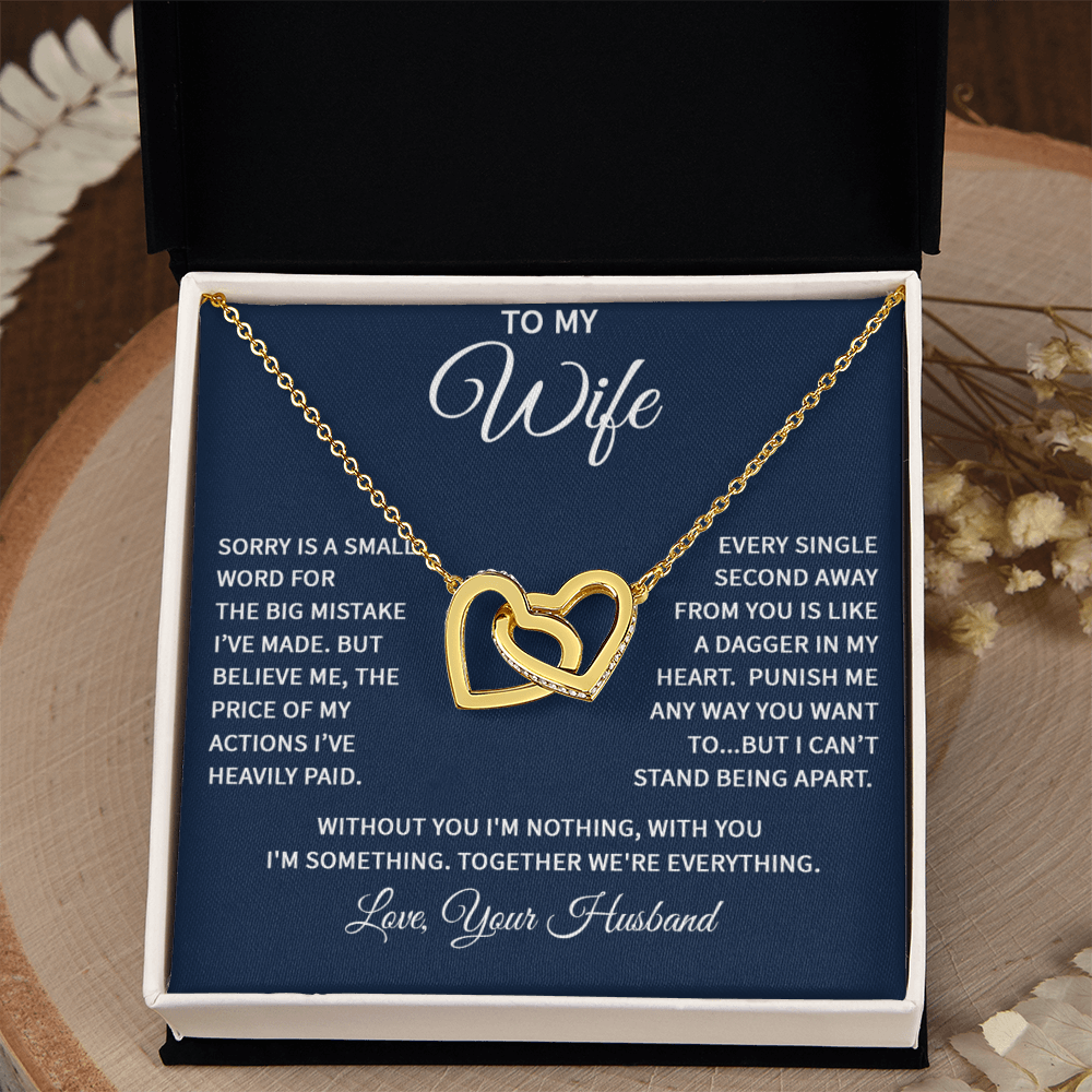 Wife Interlocking Heart Love Necklace