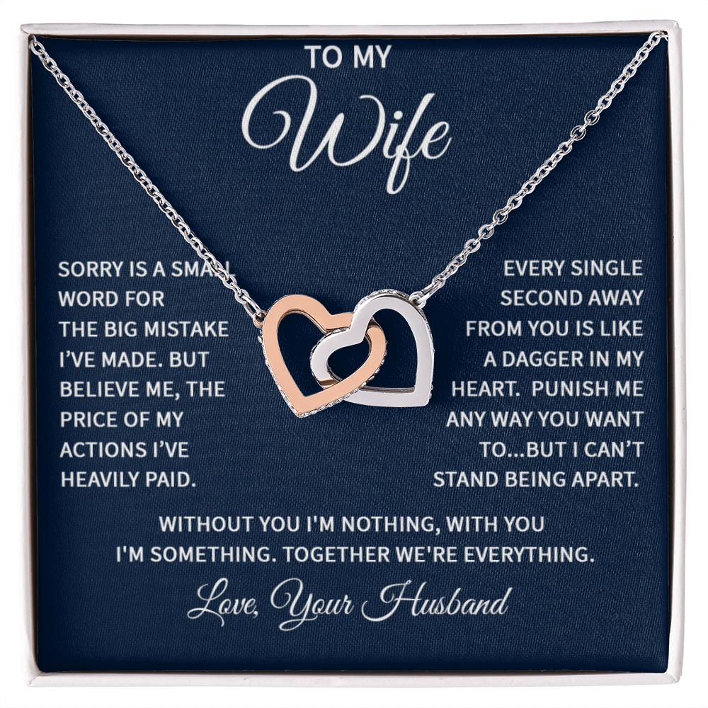 Wife Interlocking Heart Love Necklace