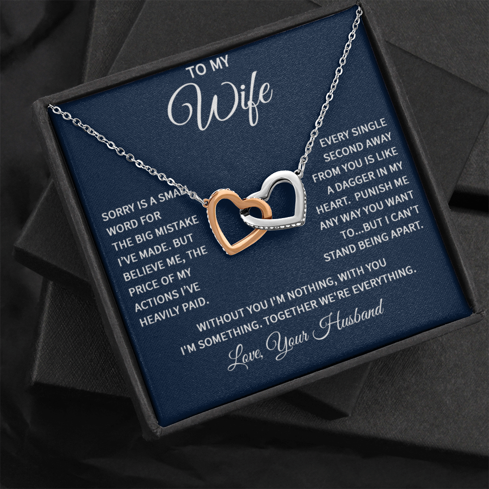 Wife Interlocking Heart Love Necklace