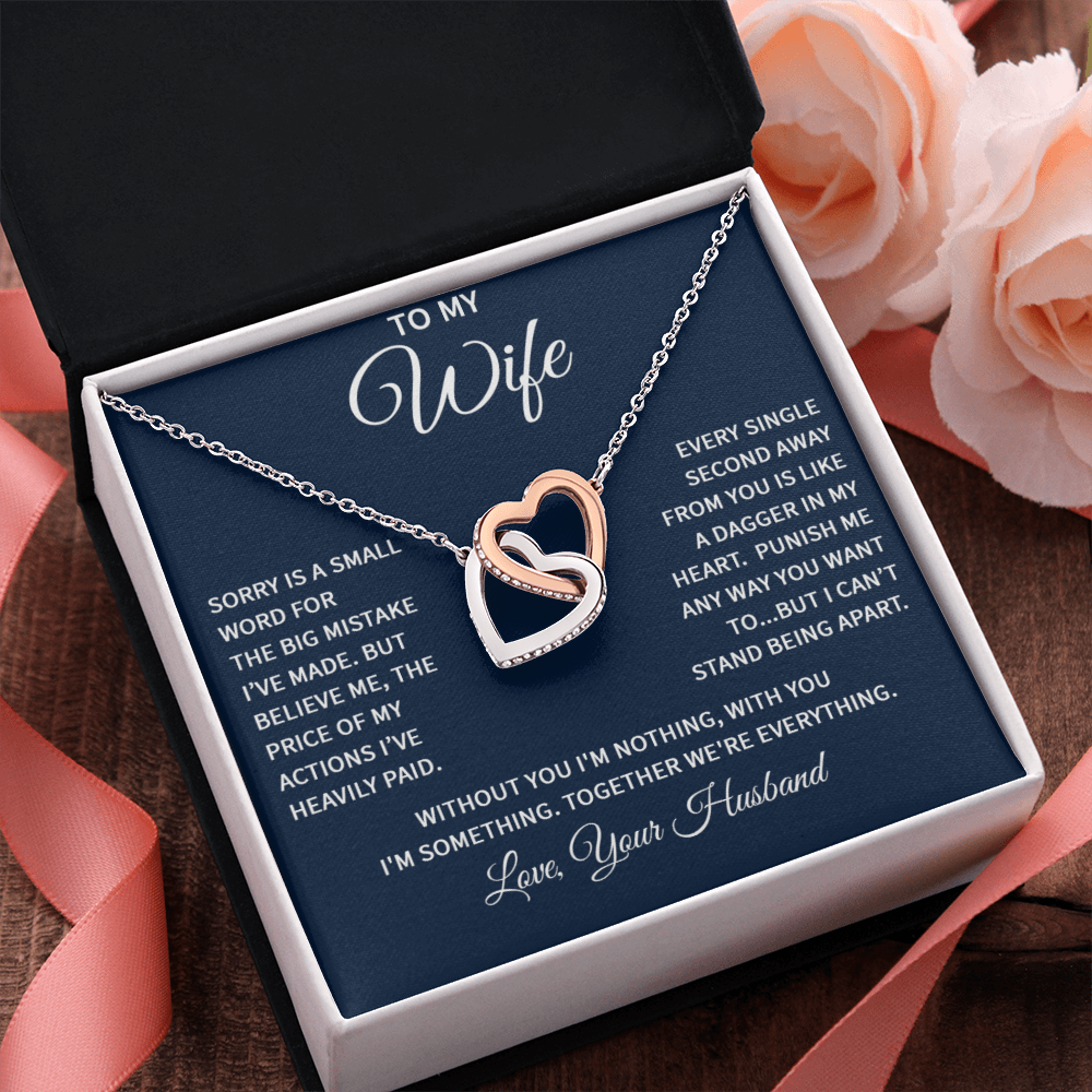 Wife Interlocking Heart Love Necklace