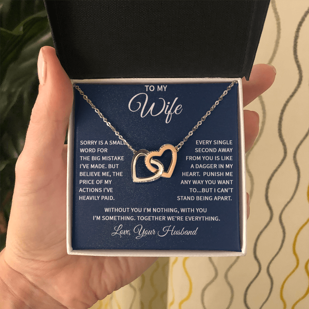 Wife Interlocking Heart Love Necklace