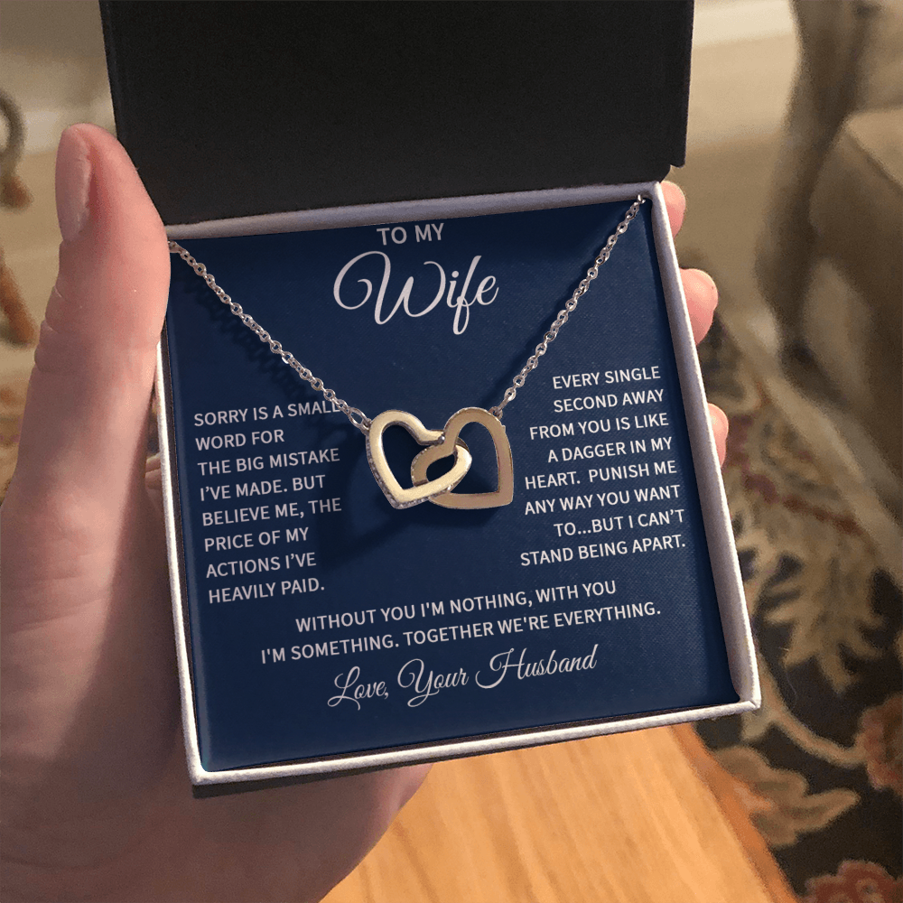 Wife Interlocking Heart Love Necklace
