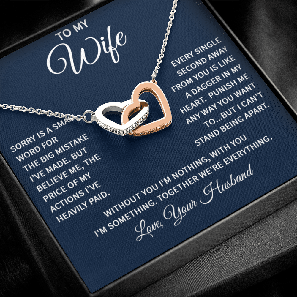 Wife Interlocking Heart Love Necklace
