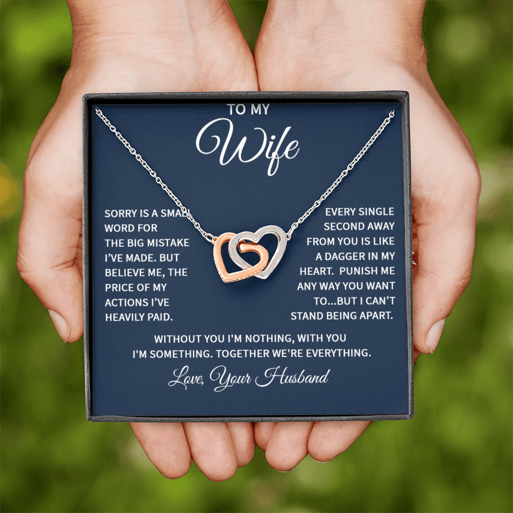 Wife Interlocking Heart Love Necklace