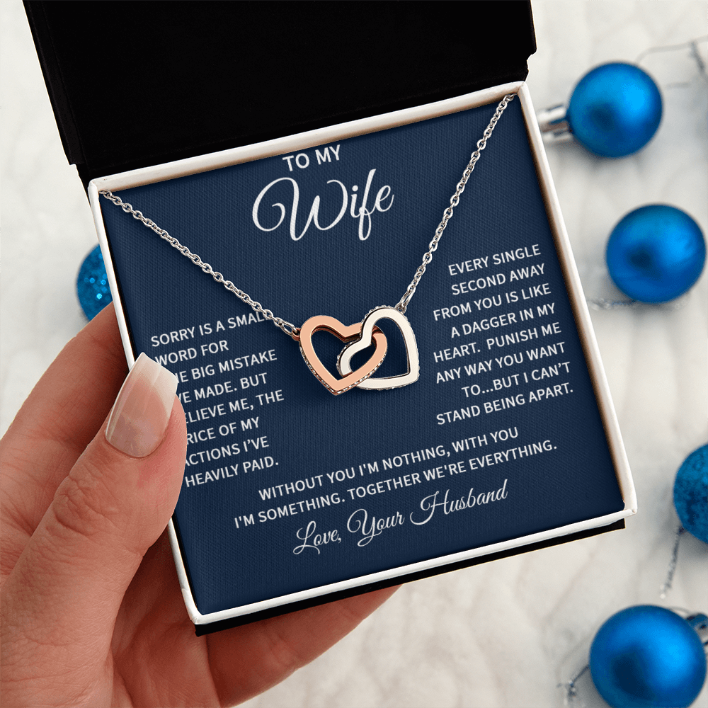 Wife Interlocking Heart Love Necklace