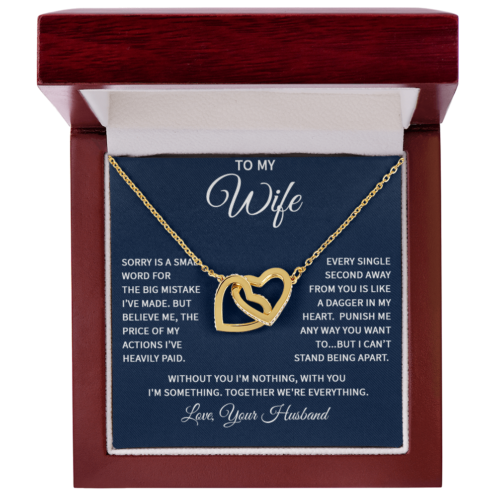 Wife Interlocking Heart Love Necklace